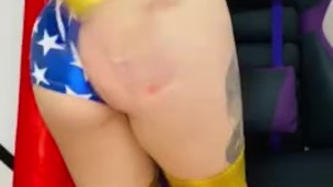 Wonder Woman Cosplay Gets Spanked