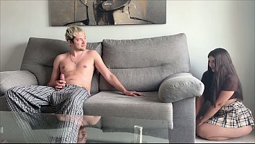 I Just Wanted Prank My Step Brother But He Start Jerking Off On The Couch Thinking He Alone in the Room!!