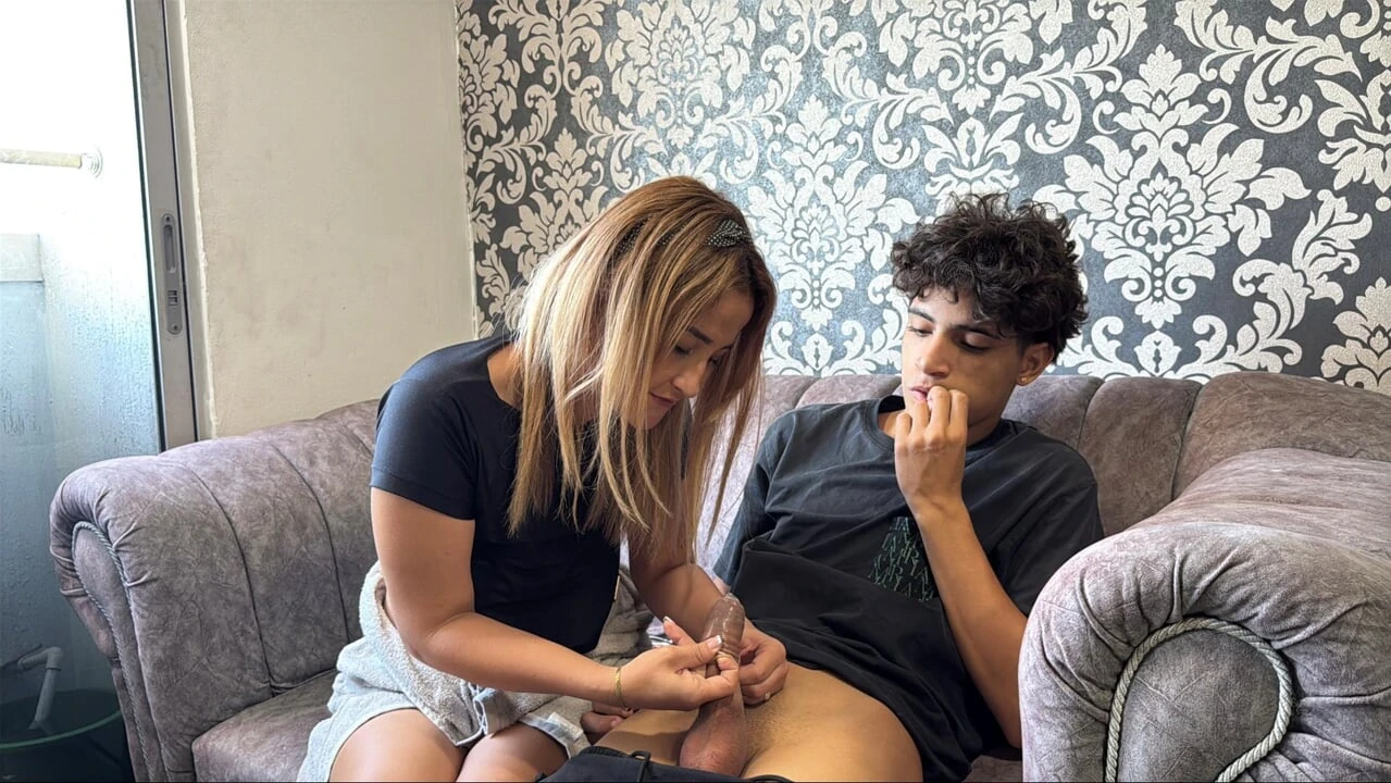 Big-ass stepmom teaches her little stepson how to fuck a woman and fulfills her dream fantasy.